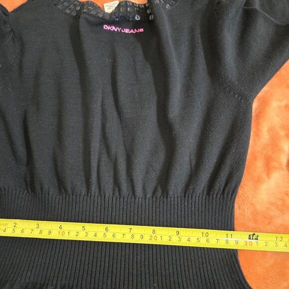 DKNY Jeans Black Long Sleeve Sweater Dress Size M - Picture 10 of 11